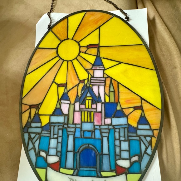 BEAUTIFUL Disneyland stained glass artwork EUC Mint - Picture 2 of 6